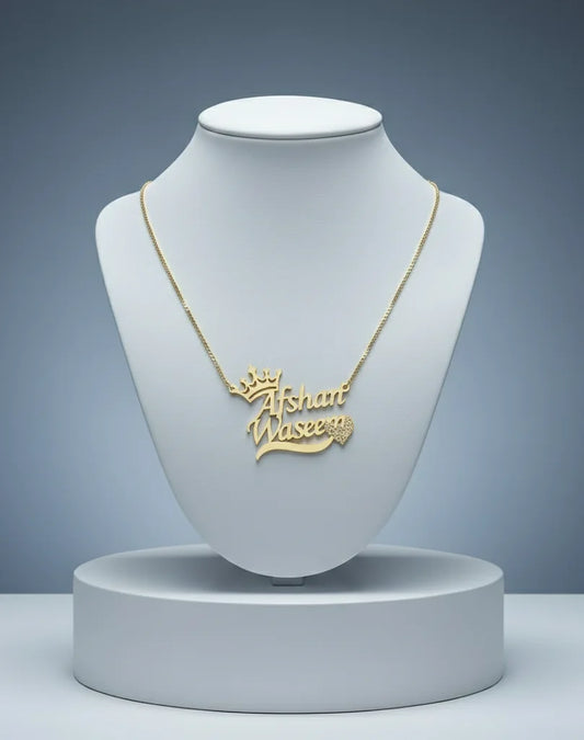 Customizable Name Pendant Necklace and Free Ring