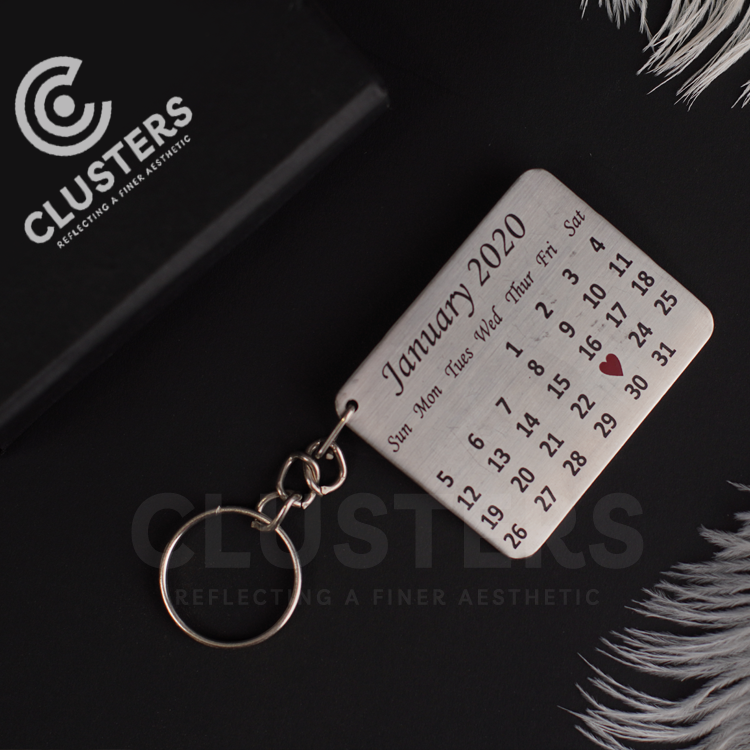 Calendar 2025 engraved keychain