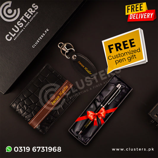 Customize crocodile Wallet & Keychain With Free Pen