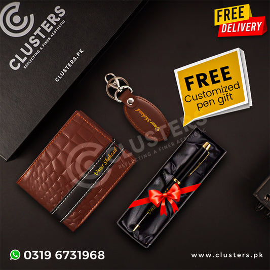 Customize crocodile Wallet & Keychain With Free Pen