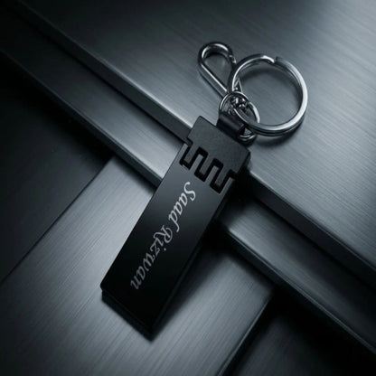 Luxury Gunmetal Hinged Personalized Keychain – Custom Engraved Karabiner Key Ring – Customized Keychain