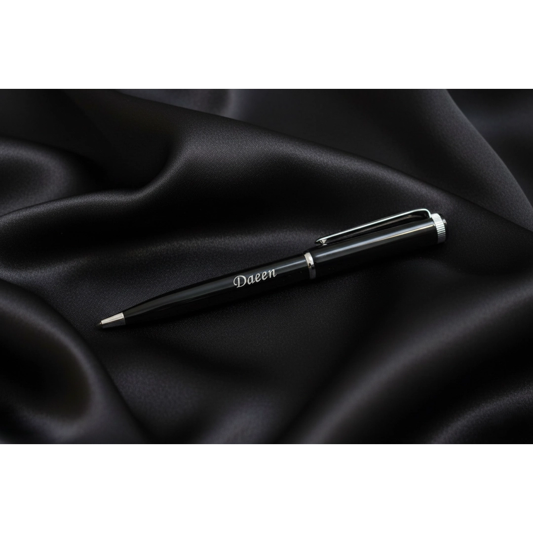 Luxury Brushed Silver & Chrome Personalized Pen – Custom Laser Engraved Professional Gift – Customized Pen