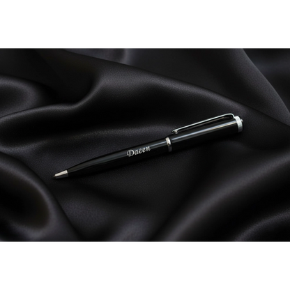 Luxury Brushed Silver & Chrome Personalized Pen – Custom Laser Engraved Professional Gift – Customized Pen
