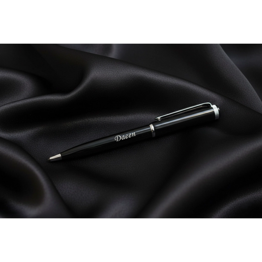 Luxury Brushed Silver & Chrome Personalized Pen – Custom Laser Engraved Professional Gift – Customized Pen