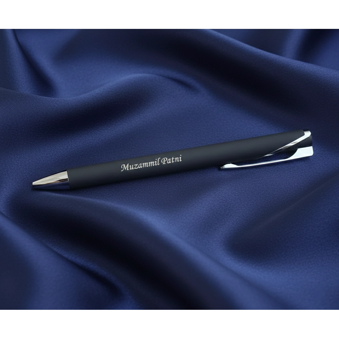 Luxury Carbon-Textured & Chrome Personalized Pen – Custom Engraved Tech Series – Customized Pen