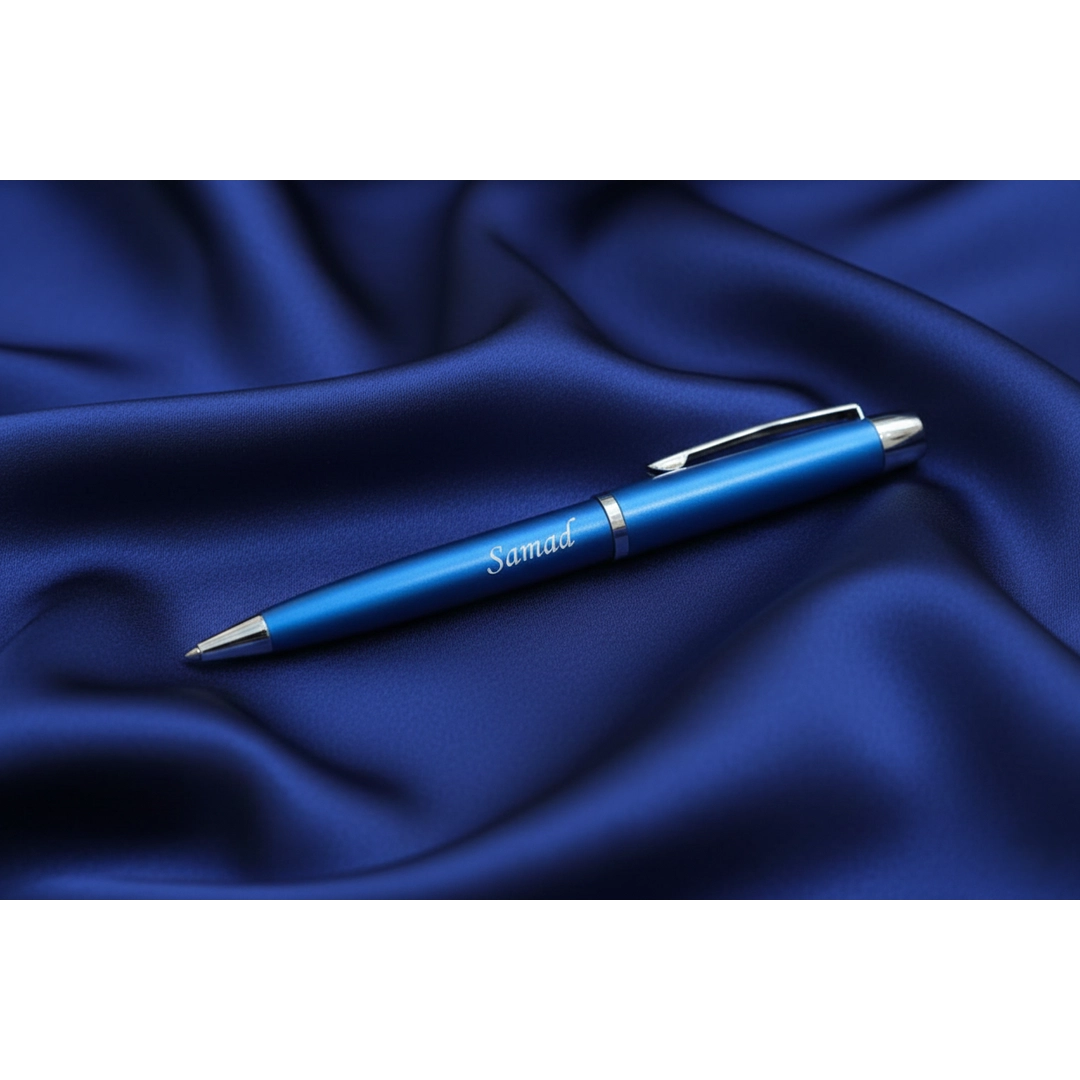 Royal Cobalt Blue & Silver Personalized Pen – Customized Laser Engraved Gift for Loved Ones