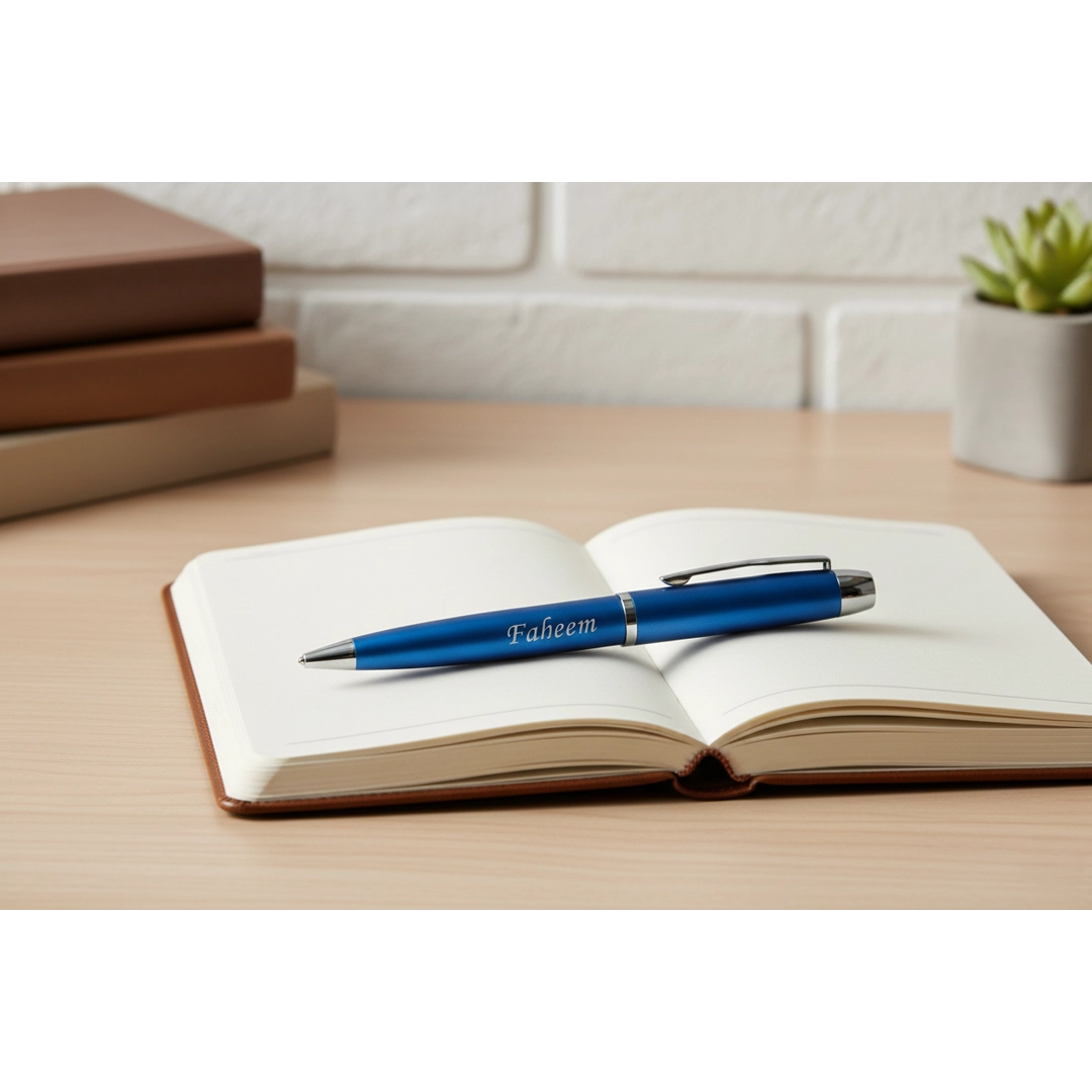 Royal Cobalt Blue & Silver Personalized Pen – Customized Laser Engraved Gift for Loved Ones