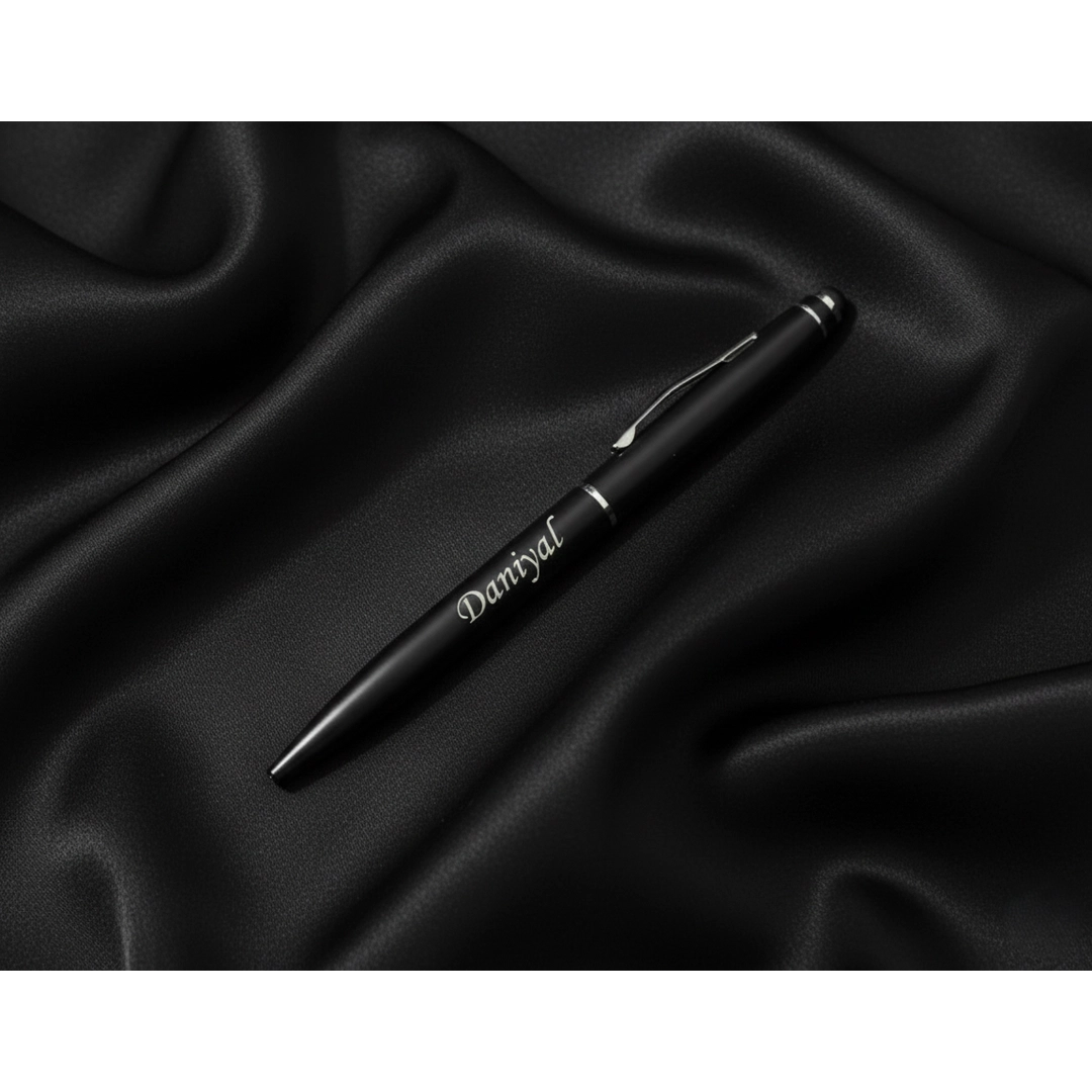 Personalized Matte Black Stylus Pen – Custom Engraved 2-in-1 Executive Tool – Customized Pen