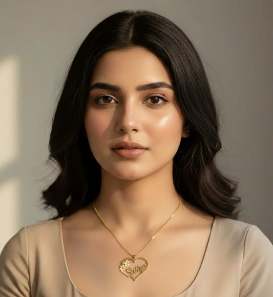 Customize Heart Nameplate Necklace