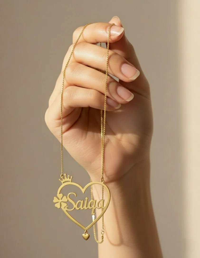 Customize Heart Nameplate Necklace