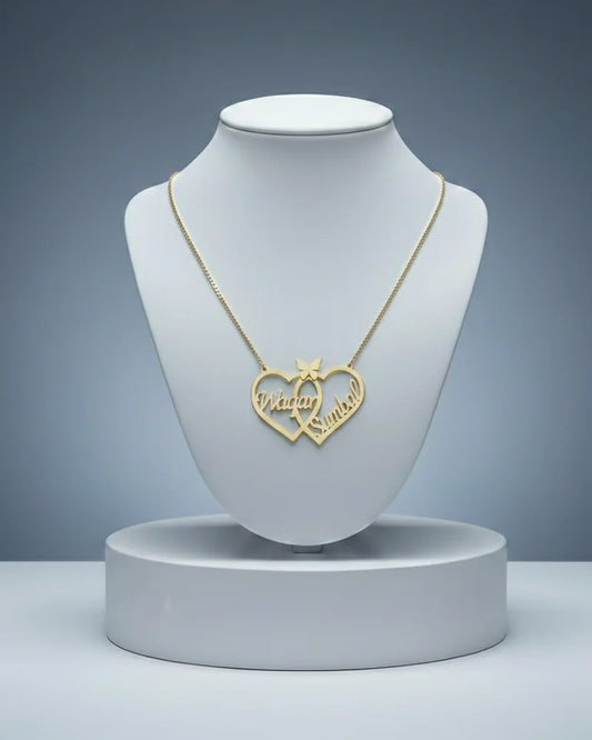 Personalized Customized Heart Name Necklace with Free Ring