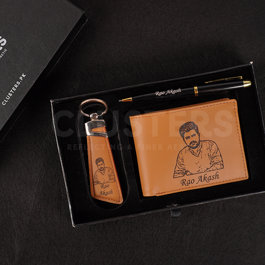 Customize Picture Engraved Wallet Keychain & Pen
