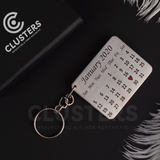 Customize Metal Calendar Engraved Keychain